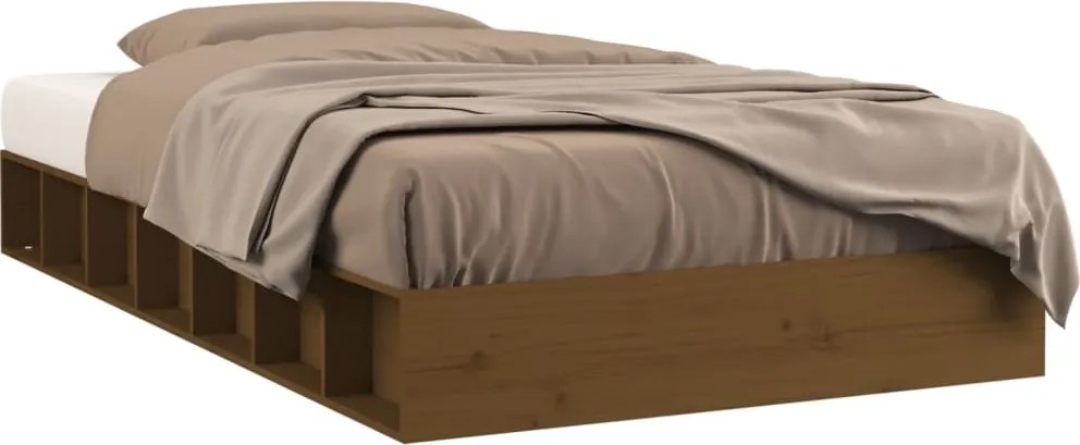 vidaXL mézbarna tömör fa ágykeret 75 x 190 cm (Small Single)