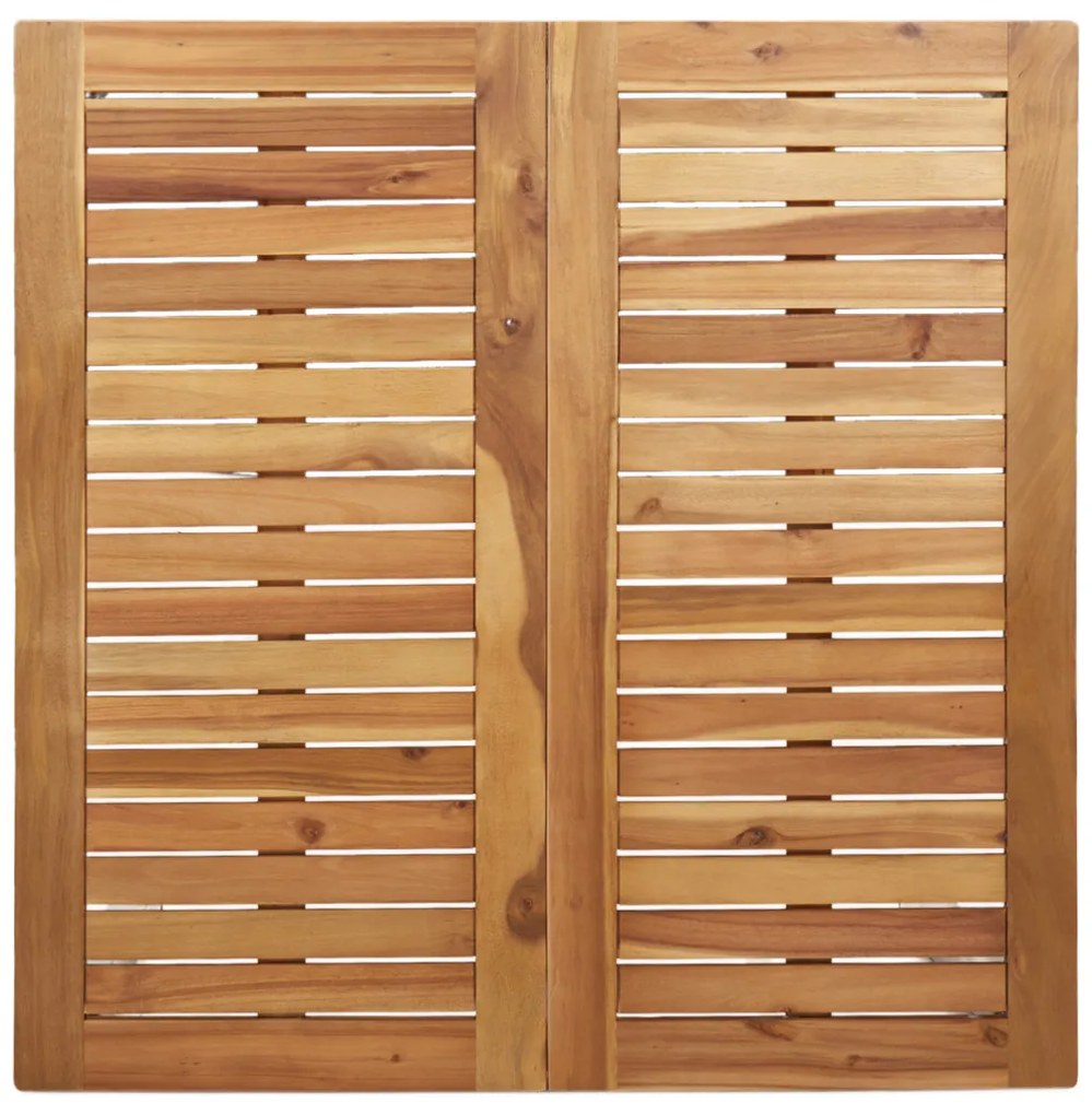 3 részes kerti étkezőgarnitúra Tömör Akácfából, Kültéri étkezőasztal 90x90x74.5 cm Tömör Akácfából, Összecsukható kerti székek 2 db Tömör Akácfa és Acél