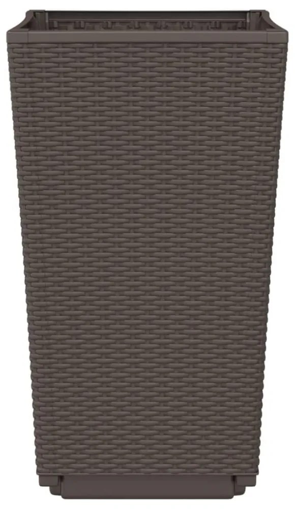 4 db barna polipropilén kerti ültetőláda 32,5 x 32,5 x 57 cm