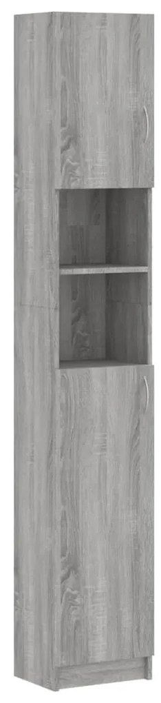 Szürke sonoma szerelt fa fürdőszobaszekrény 32 x 25,5 x 190 cm