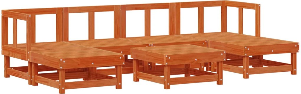 vidaXL Kerti lounge szett 7 pcs Viaszbarna Tömör fenyő