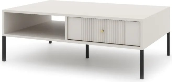 Dohányzóasztal 2 fiókkal kasmír színben arany fogantyúkkal – ISEO IS05