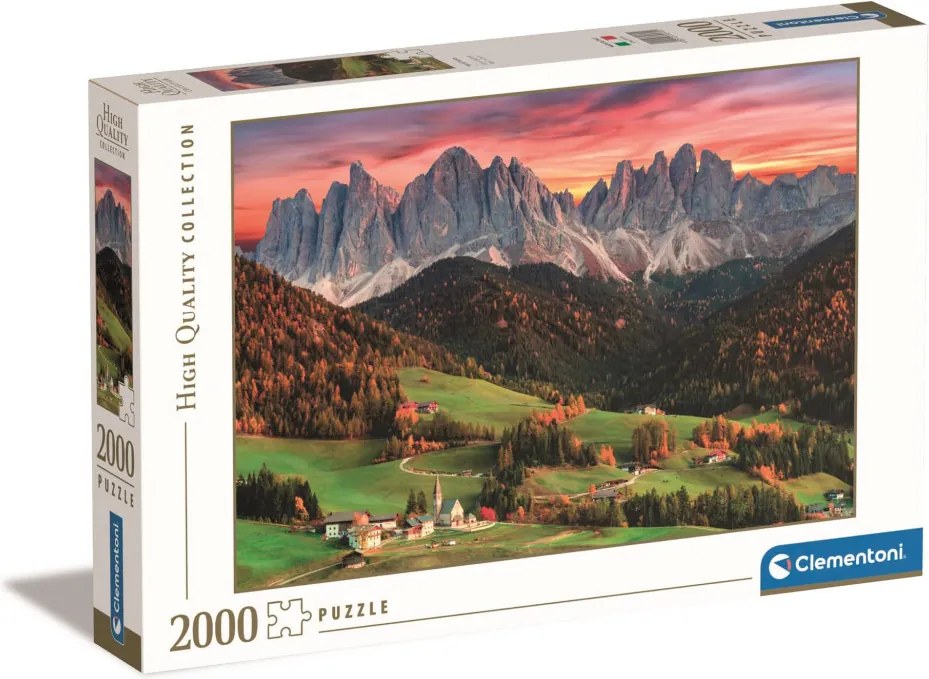 Alpesi völgy Val di Funes 2000 db-os puzzle Clementoni