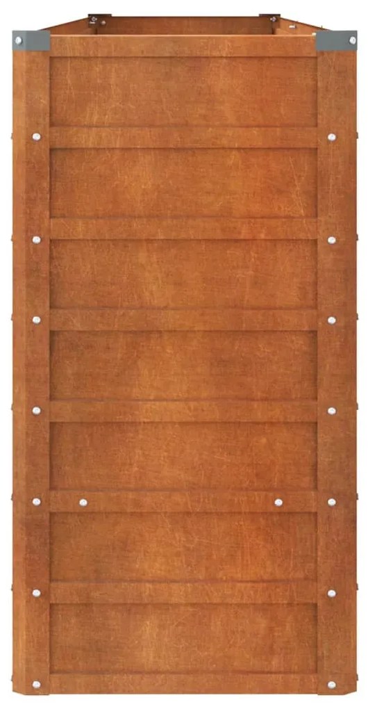 rozsda színű corten acél kerti magaságyás 320 x 40 x 77 cm
