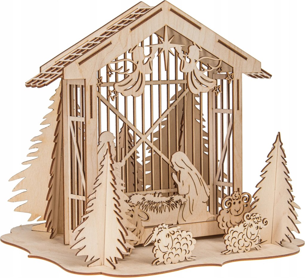 Karácsonyi Betlehem Fából Készült Betrés Karácsonyi Dekoráció Otthonra