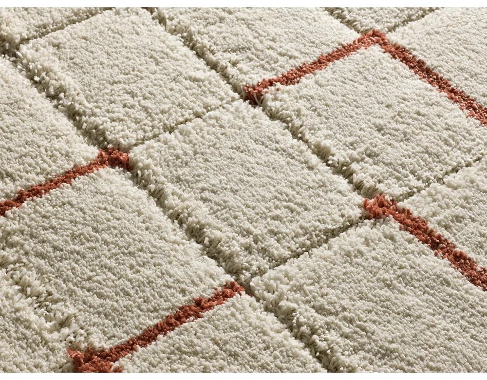 Téglavörös-krémszínű szőnyeg 133x190 cm Brenda – Universal