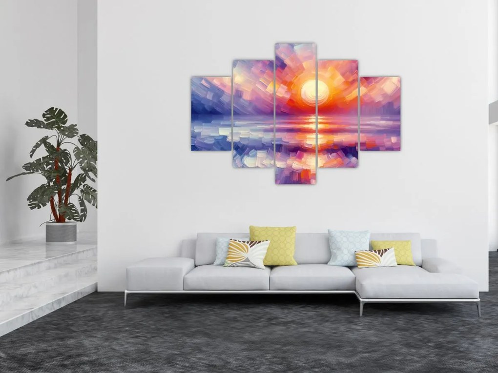 Kép - Színes művészi naplemente (150x105 cm)