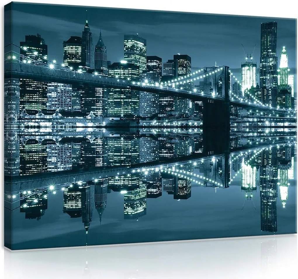 Vászonkép város éjszaka képek falra épületek 100x75