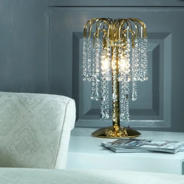 ONLI - Asztali lámpa PIOGGIA 2xE14/6W/230V arany 50 cm