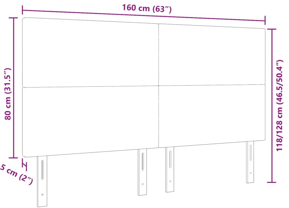 Fejtámla Egyszerű Kialakítás Sötétszürke 160 cm Kordbársony Szövet