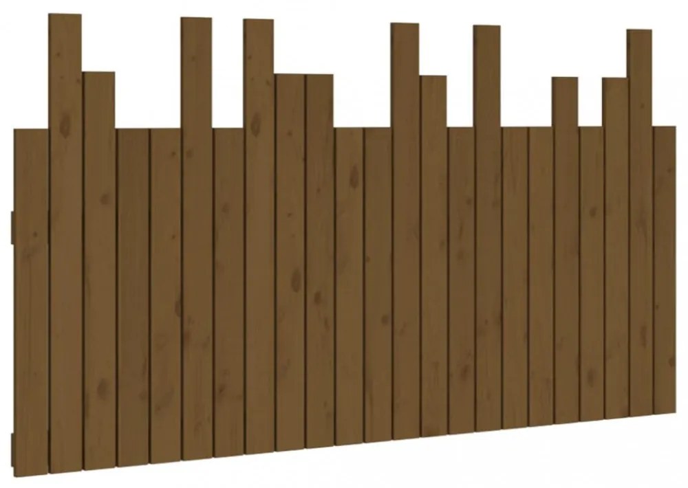 mézbarna tömör fenyőfa fali fejtámla 146,5 x 3 x 80 cm
