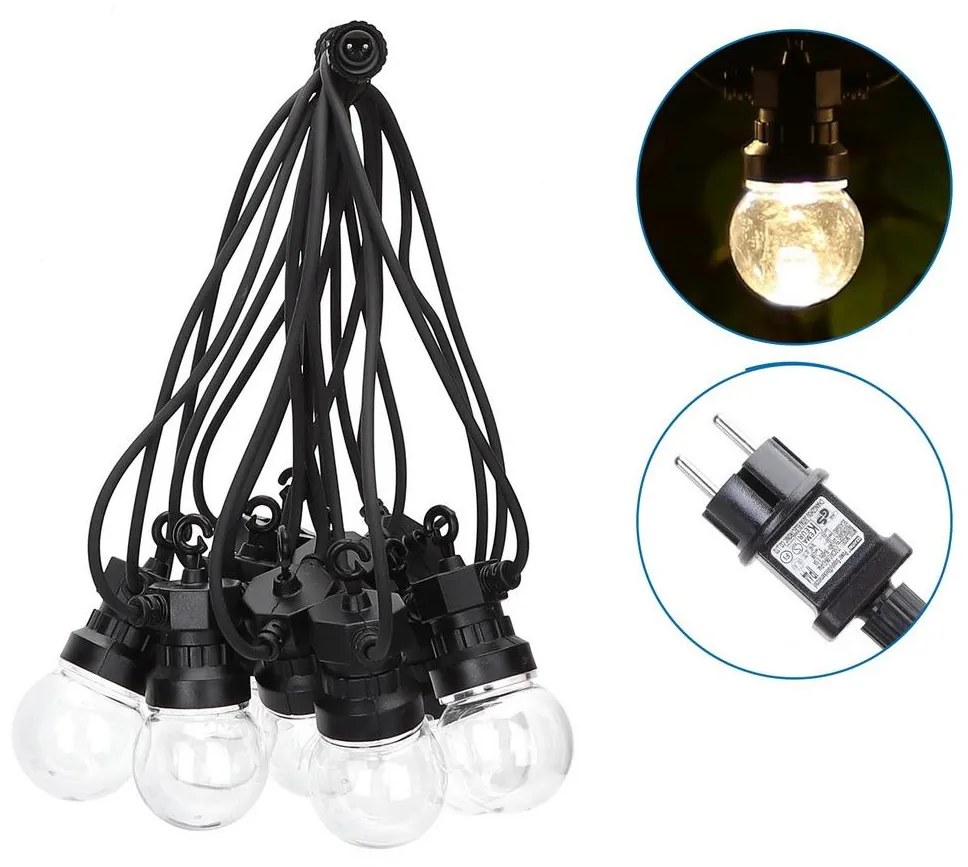 Aigostar - LED Kültéri dekoratív lánc 10xLED/8m IP44 meleg fehér