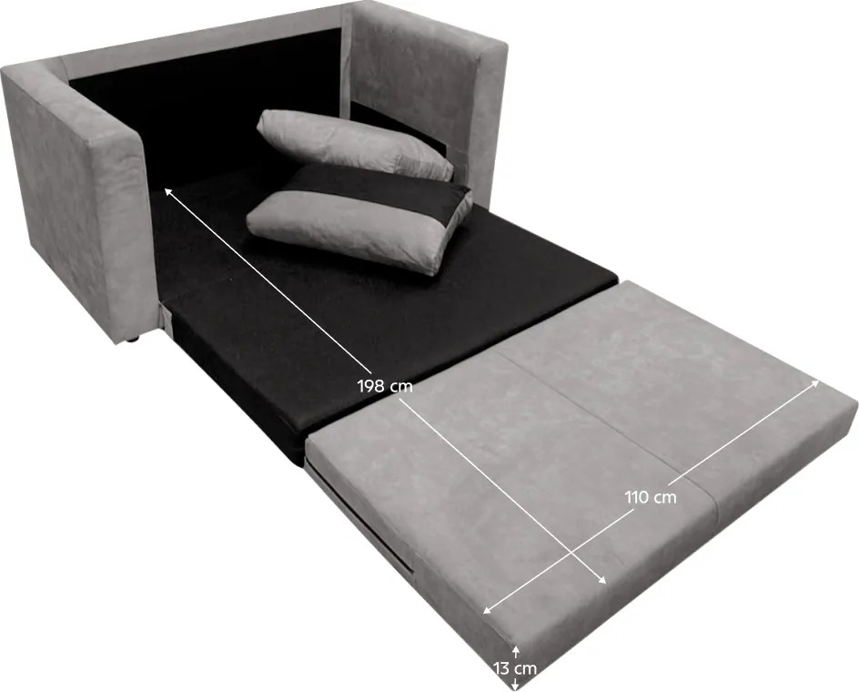 Kihúzható kanapé, szürke, BEJA