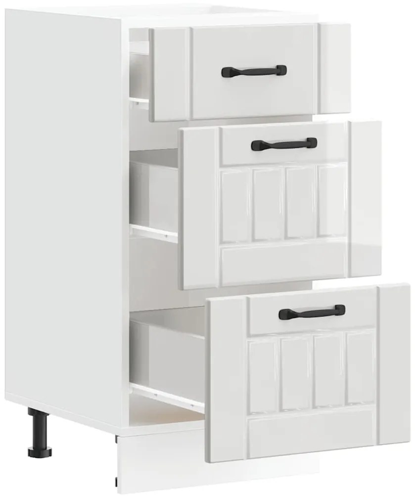 konyhai alsószekrény Lucca" magasfényű fehér, rétegelt fa"