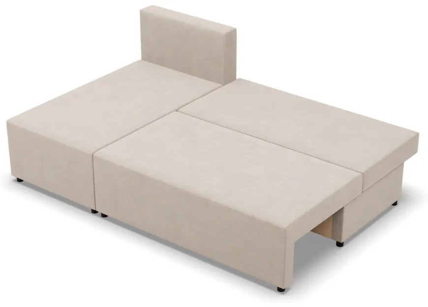 Nobu sarokkanapé, bársony, univerzális oldal, bézs