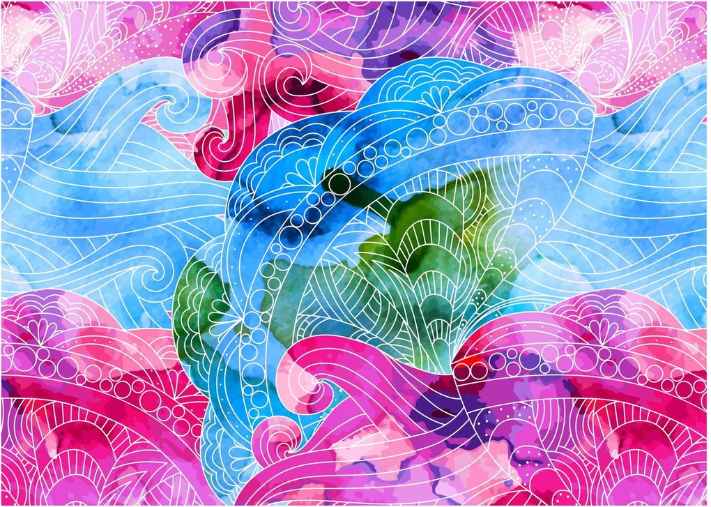 Kép - Színes hullámok (70x50 cm)