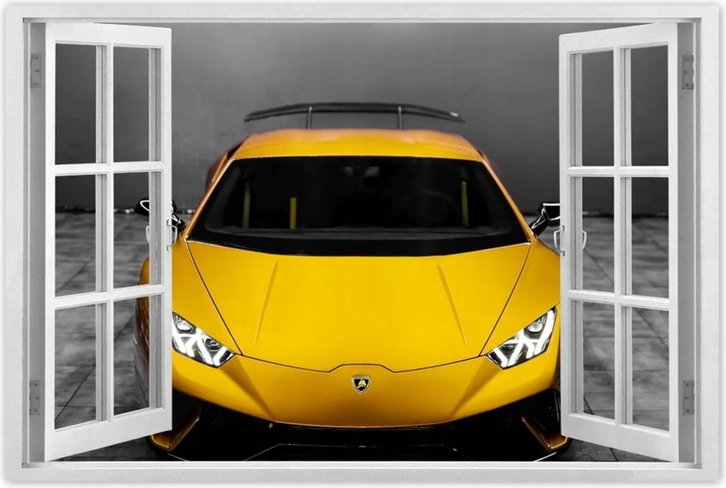 Poszter 60x40 Sárga autó Auto Fura