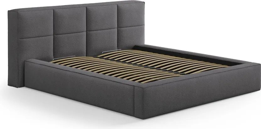 Sötétszürke kárpitozott ágytámla 249x100 cm Darren – Micadoni