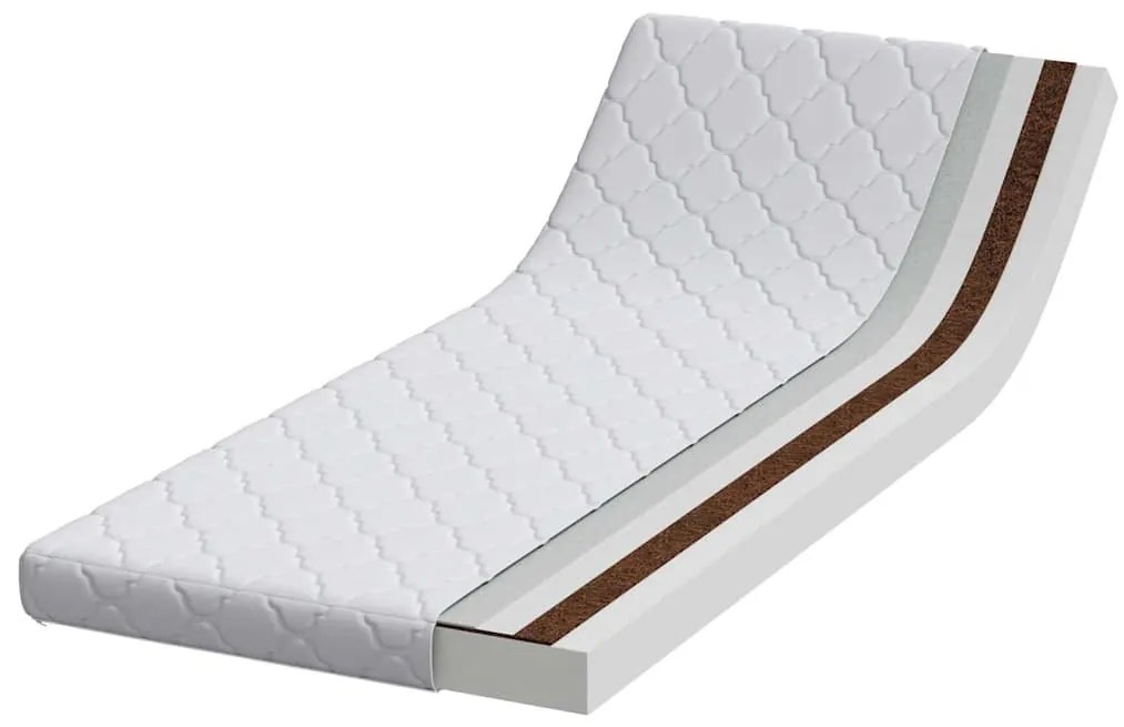 Matrac Kókuszréteggel Fehér 200 x 70 cm PU hab