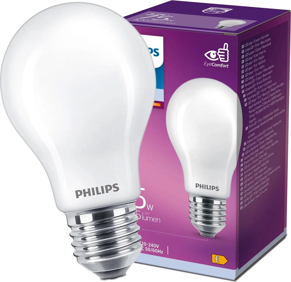 Led izzó Philips E27 8.5W 75W 1055lm 4000K Semleges Dekorációs Filament