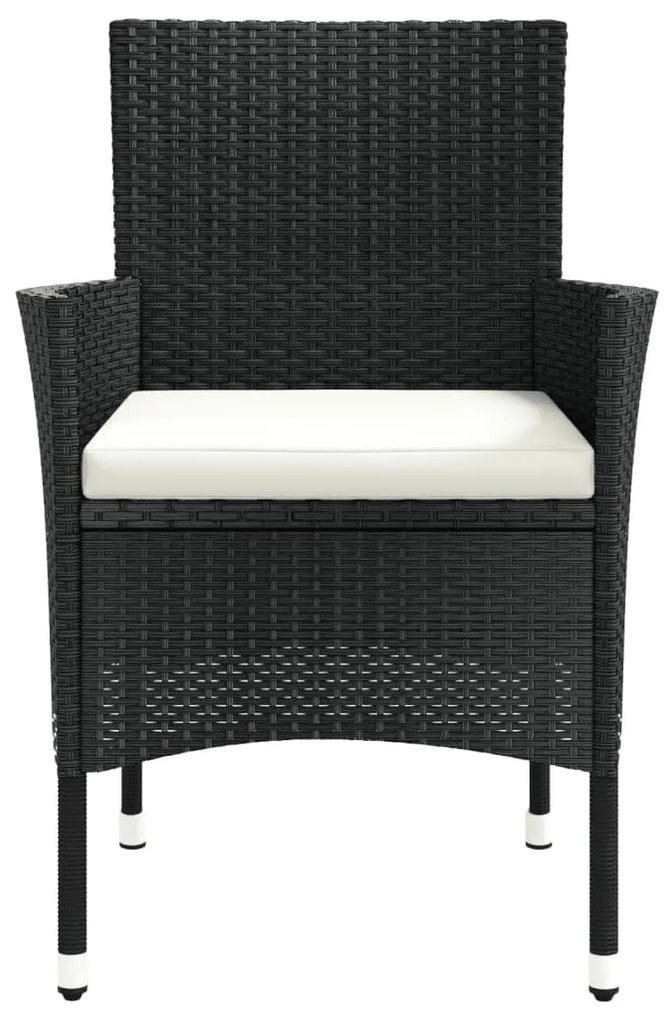 2 db fekete polyrattan kerti szék párnákkal (csak Egyesült Királyság/Írország/FI/NO)