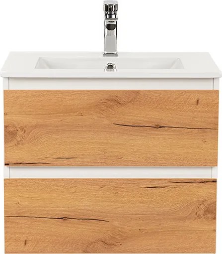 Vario Forte 60 alsó szekrény mosdóval fehér-tölgy