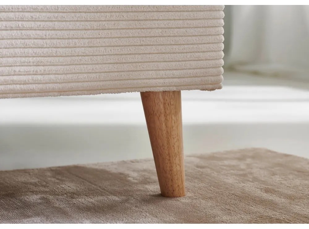 Bézs kárpitozott franciaágy ágyrács nélkül 140x200 cm Wicki – Meise Möbel