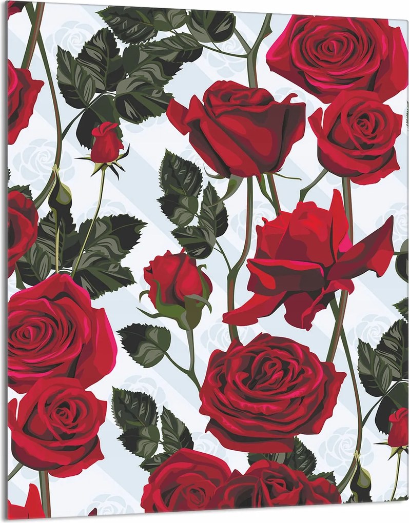 Üveg Vágódeszka 40x52 Rózsák a Konyhába