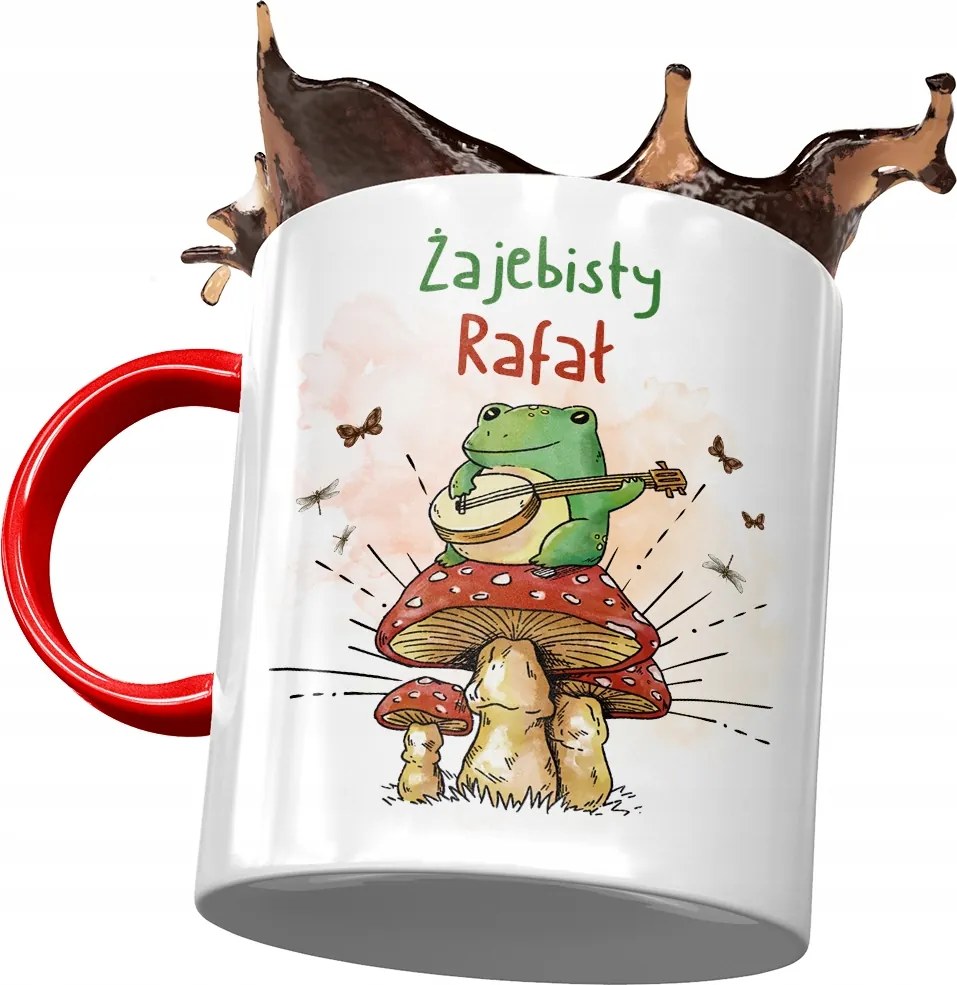 Piros bögre Raffael Kollégának Ajándék Nyomtatott Fotóval