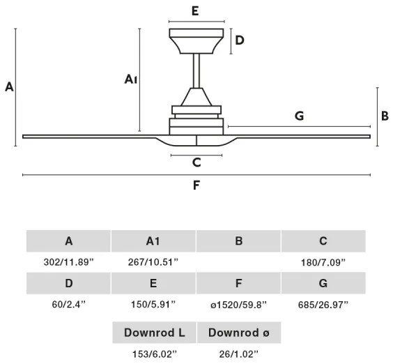 FARO 33718DC ALO L mennyezeti ventilátor fa/fekete, 152 cm, DO-val