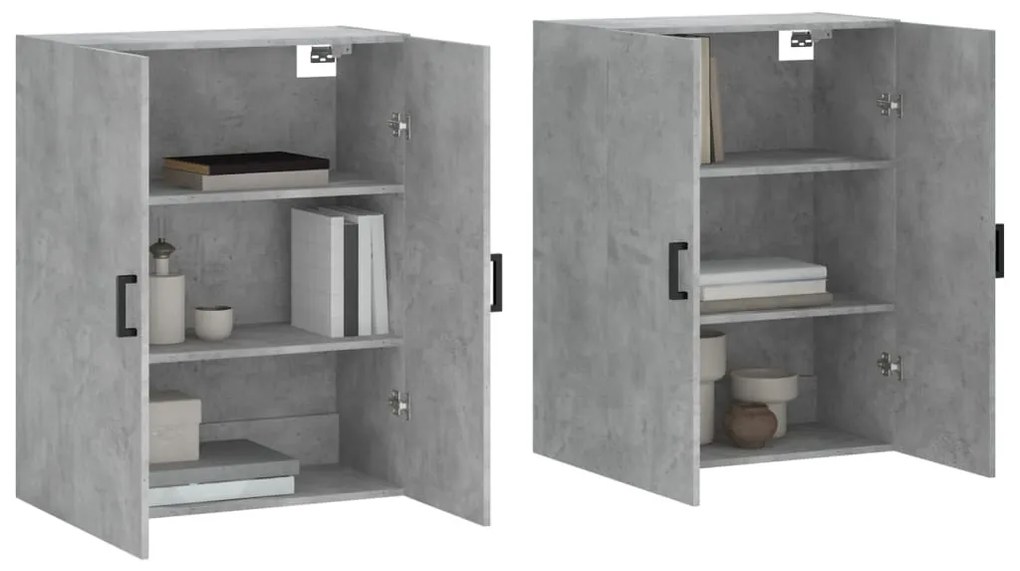 2 db betonszürke faliszekrény 69, x 34 x 90 cm