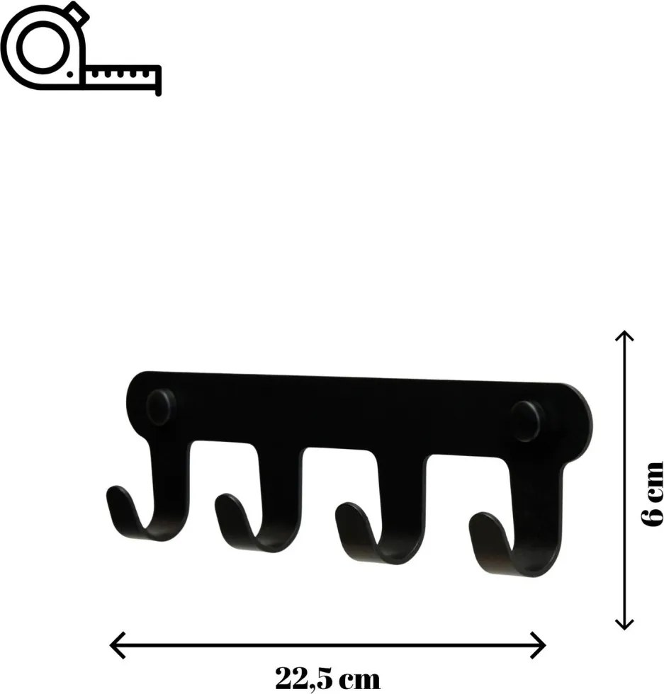 Smart fali fogas, fekete, 22,5 cm