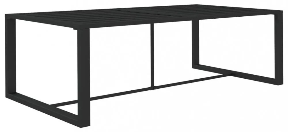 antracitszürke alumínium kültéri étkezőasztal 120 x 60 x 66 cm
