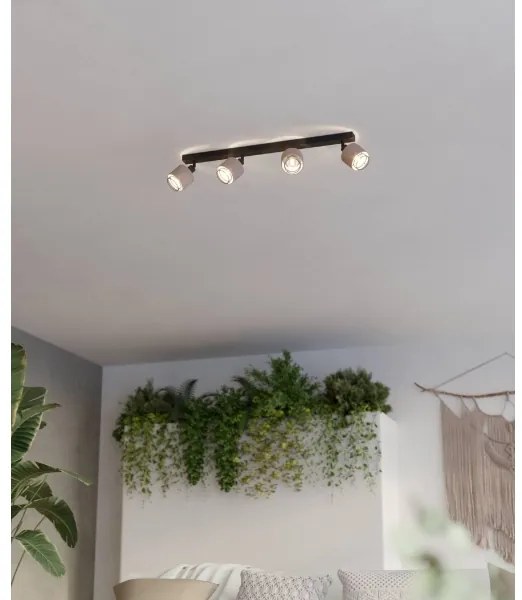 Eglo 43659 - spotlámpa ROSLEY 4xE14/40W/230V fekete/bézs