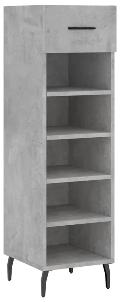 betonszürke szerelt fa cipősszekrény 30 x 35 x 105 cm