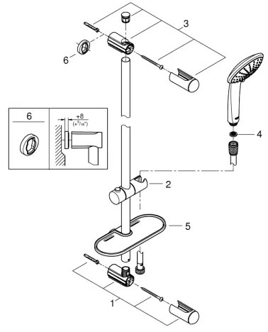 GROHE 27227001 - EUPHORIA 900 mm zuhanyszett, fényes króm