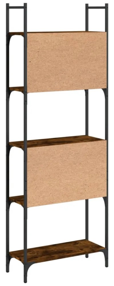 5 szintes füstös tölgy szerelt fa könyvespolc 60,5x24x166,5 cm