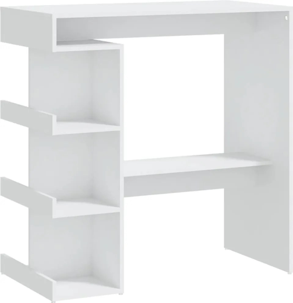 vidaXL fehér szerelt fa bárasztal tárolópolccal 100 x 50 x 101,5 cm