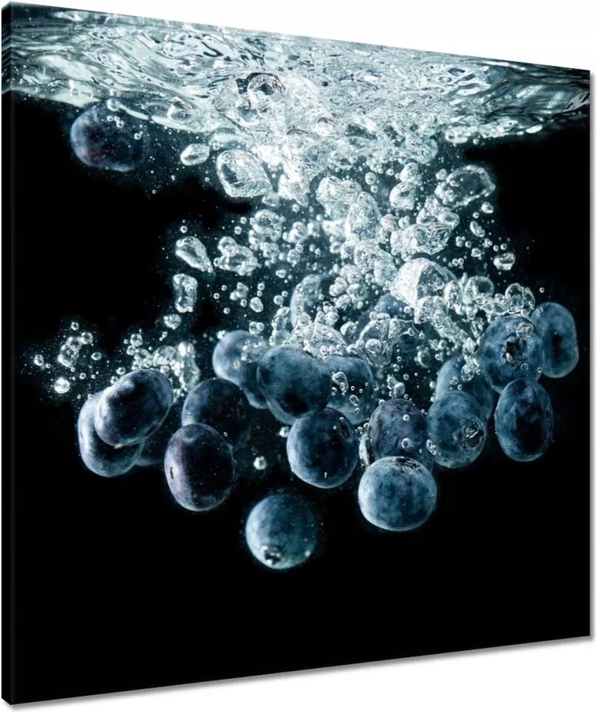 Vászonkép 60x60 Áfonya a vízbe esik
