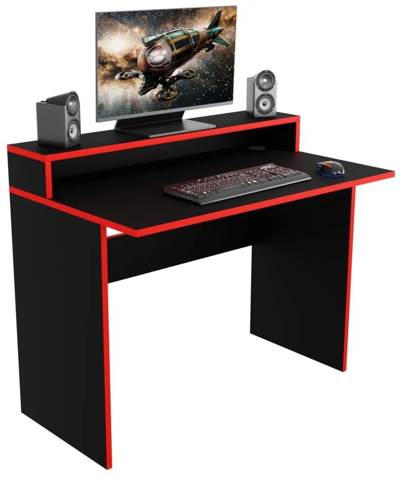 Gamer PC asztal Adapt (fekete + piros) (világítás nélkül). 1054992