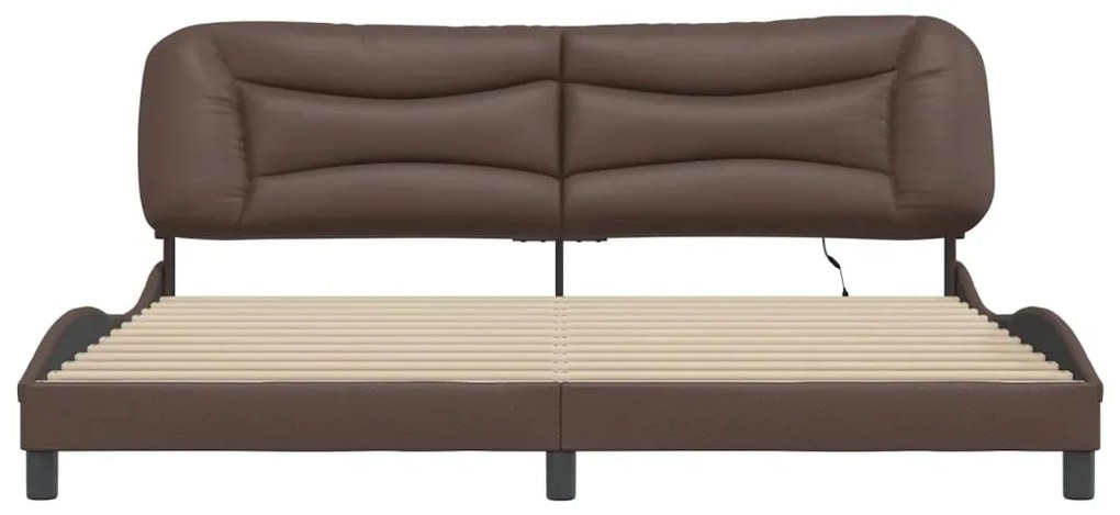 barna ágykeret LED-ekkel matrac nélkül Hvar 200 x 200 cm