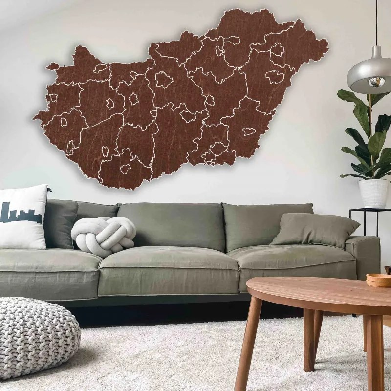 Magyarország fából készült falitérkép - 40 db | SENTOP M005