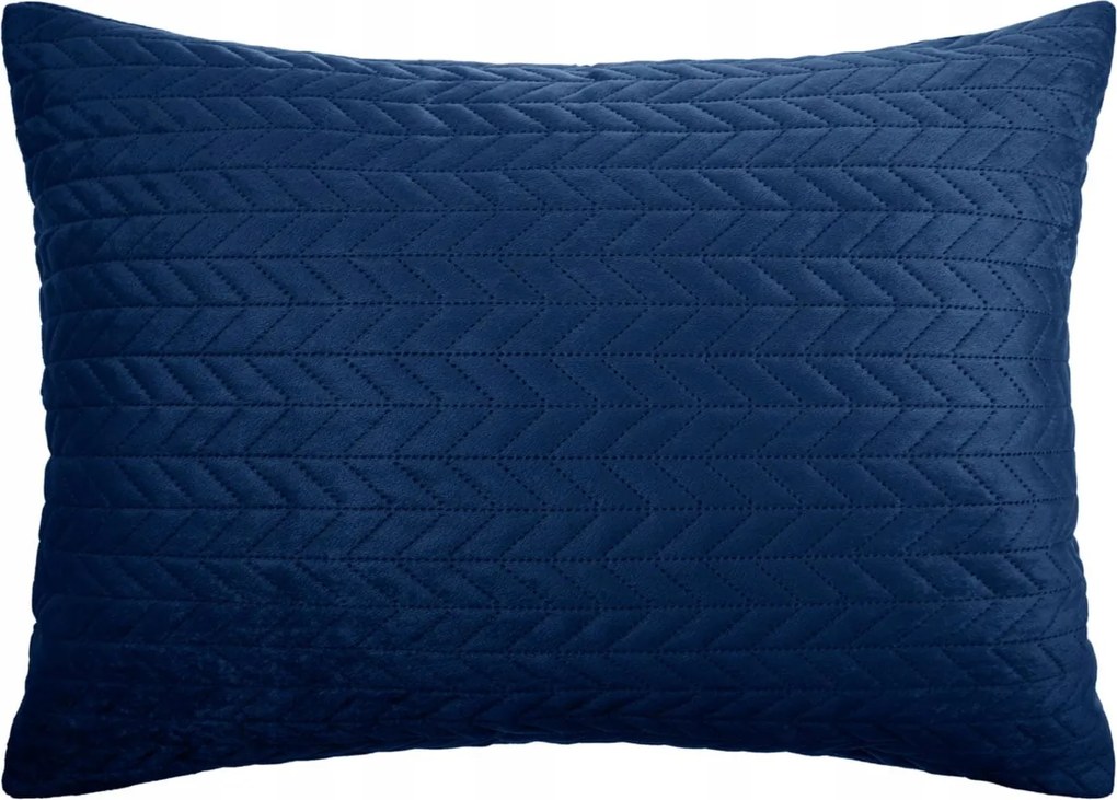 Dekoratív párnahuzat Moxie 50x70 velvet halszálka mintás sötétkék