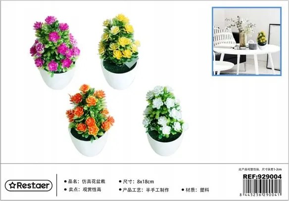 Mesterséges Szobanövény 18CM Színes Virágok Dekoráció