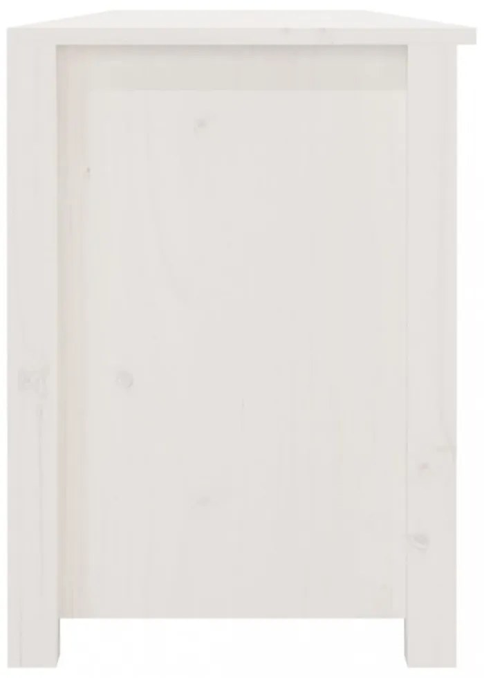 fehér tömör fenyőfa cipőtároló pad 160x36,5x50 cm