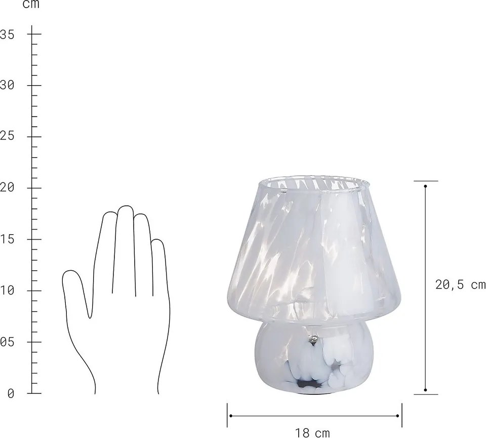 MISS MARBLE LED lámpa, fehér 21,5cm