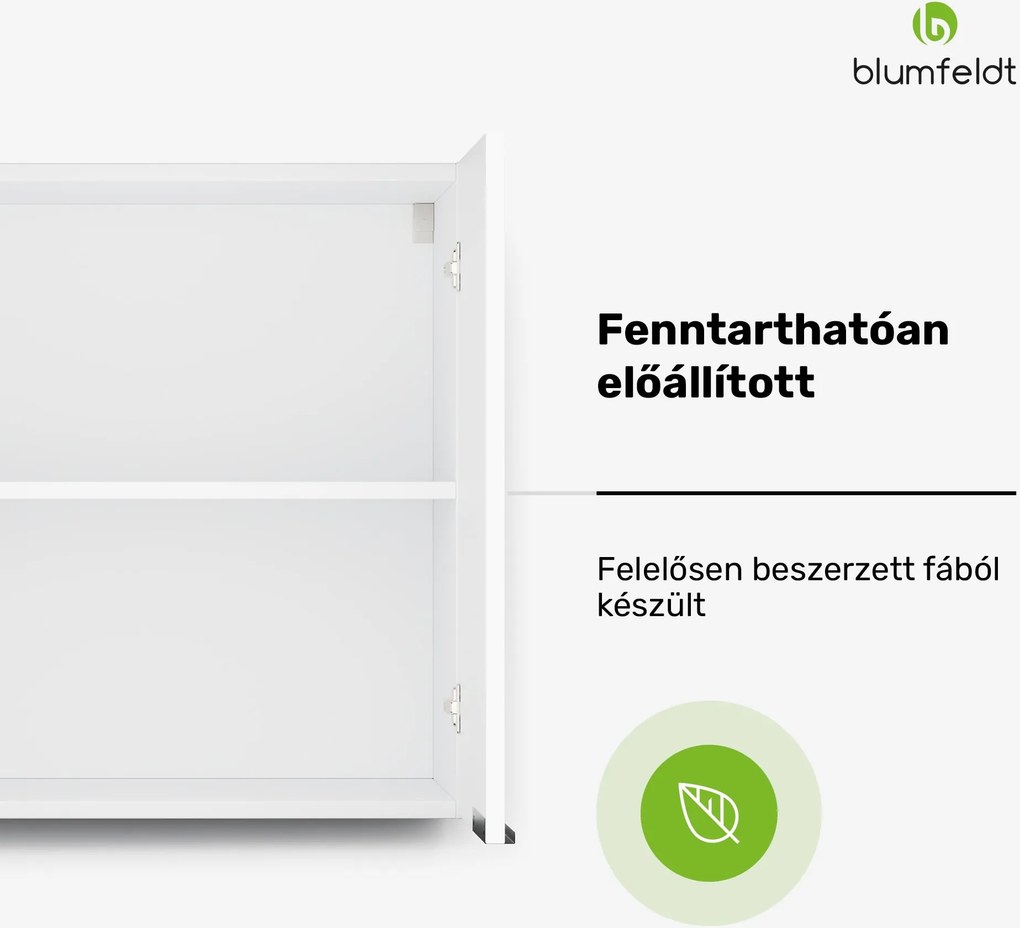 Blumfeldt WoodVista magas szekrény, Soft-Close, alumínium fogantyúk, fenntartható anyagok