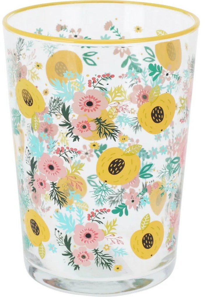 Flowers & Fruits 4 db-os pohárkészlet 510ml , sárga