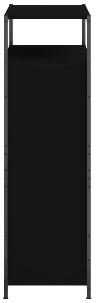 fekete szerelt fa cipőszekrény 75x34x112 cm