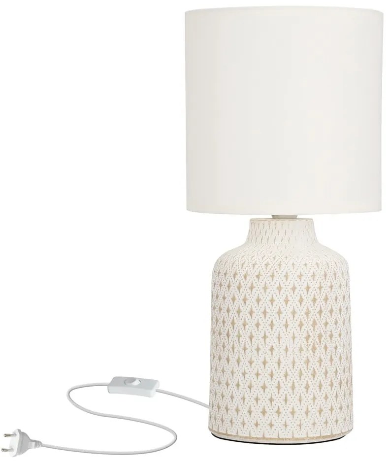 Krémszínű asztali lámpa textil búrával (magasság 32 cm) Iner – Candellux Lighting